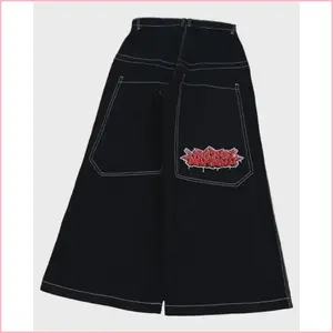 WKDE Y2KBaggyJeansVintageEmbroideredHighQualityJeansMenWomenHipHopHarajukuGothFashionStreetwearCasualWideLegJeans