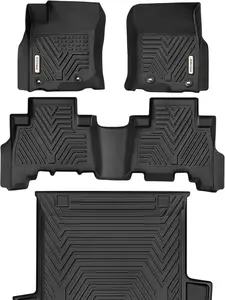 YITAMOTOR Floor Mats & Cargo Liner Set Fit for 2013-2024 Toyota 4Runner, Custom Fit TPE All-Weather Floor Liners 5 Passenger Model w/o Sliding Rear Tray, Black