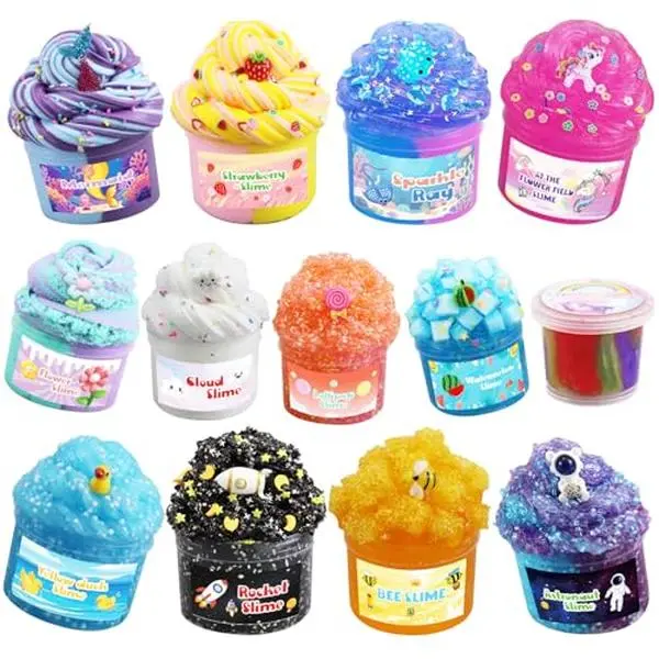 13 Pack Crunchy Slime kit,DIY Butter Slime,Stress Relief Toys,Craft Toy, for Girl and Boys Party Favors,Easter Basket Fillings