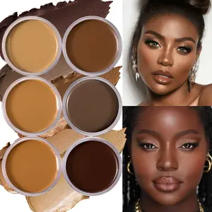 Long Lasting Silky Cream Foundation, 1 Box Full Coverage Flawless Makeup Cream, Moisturizing Waterproof Balm Foundation, Makeup Product for Women & Girls