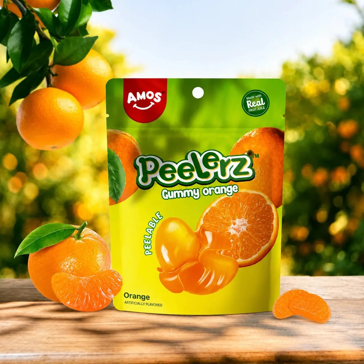 Amos Peelerz Orange Gummy Candy 6oz Bags | 3, 6, 12 Pack Bulk|Viral TikTok Snack