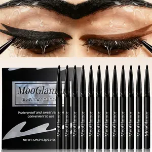 12 Pcs Eyeliner Pencil Makeup Set Super Waterproof and Smudge Proof Long Lasting Quick Dry Highly Pigmented Cosmetic