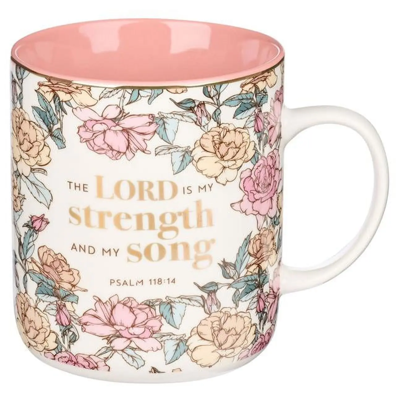 Christian Art Gifts 21832X 14 oz Ceramic Coffee Mug, The Lord Is My Strength & My Song