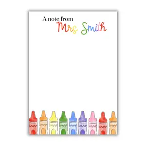 Watercolor Teacher Crayon Notepad