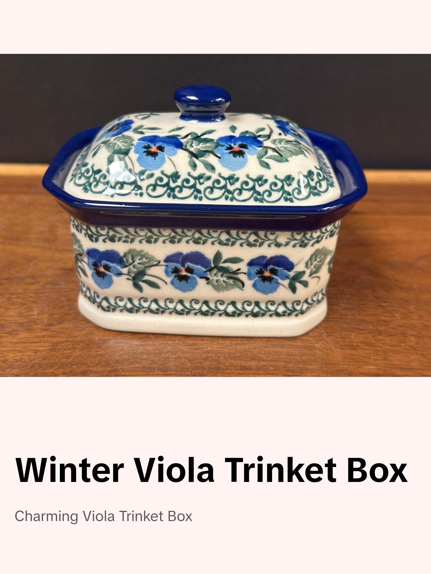 Trinket Box, Rectangular - Winter Viola