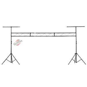 Light Truss Stand System by GRIFFIN | I-Beam Trussing Set & DJ Booth Platform Kit | Hanging Mount Lighting Package for Music Gear, PA Speakers, Can Lights | T-Bar Extension for Portable Audio Stage