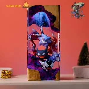 Gen.Gar Handmade Resin Model - Custom Epoxy Anime Figurine, Unique Desk Decoration, Artistic Resin Wood Sculpture, Collectible Gift Ornaments Multicolor