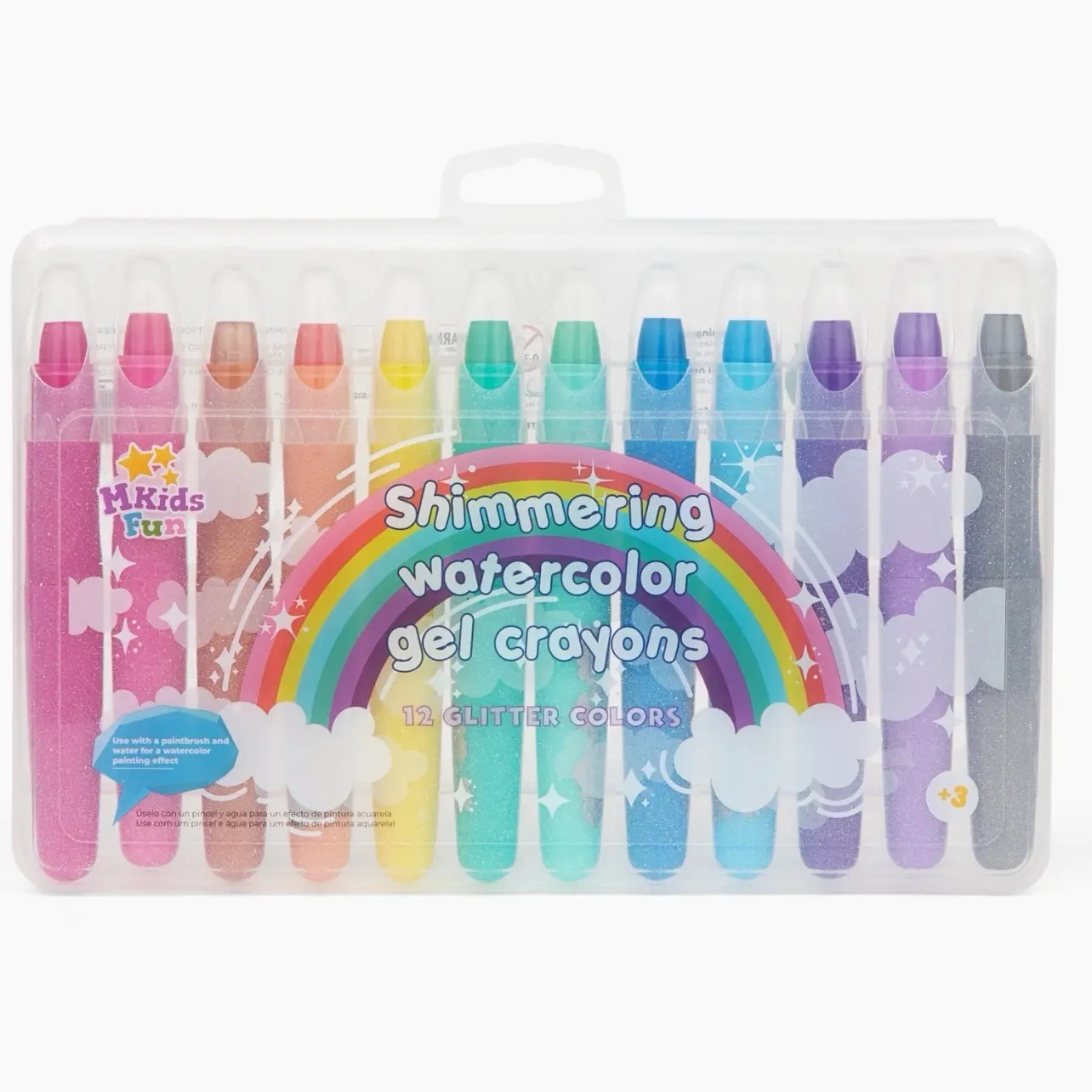 Sparkle Watercolor Crayons - Non-Toxic and Washable for Safe and Easy Use - Perfect Stocking Stuffer for Art Lovers.