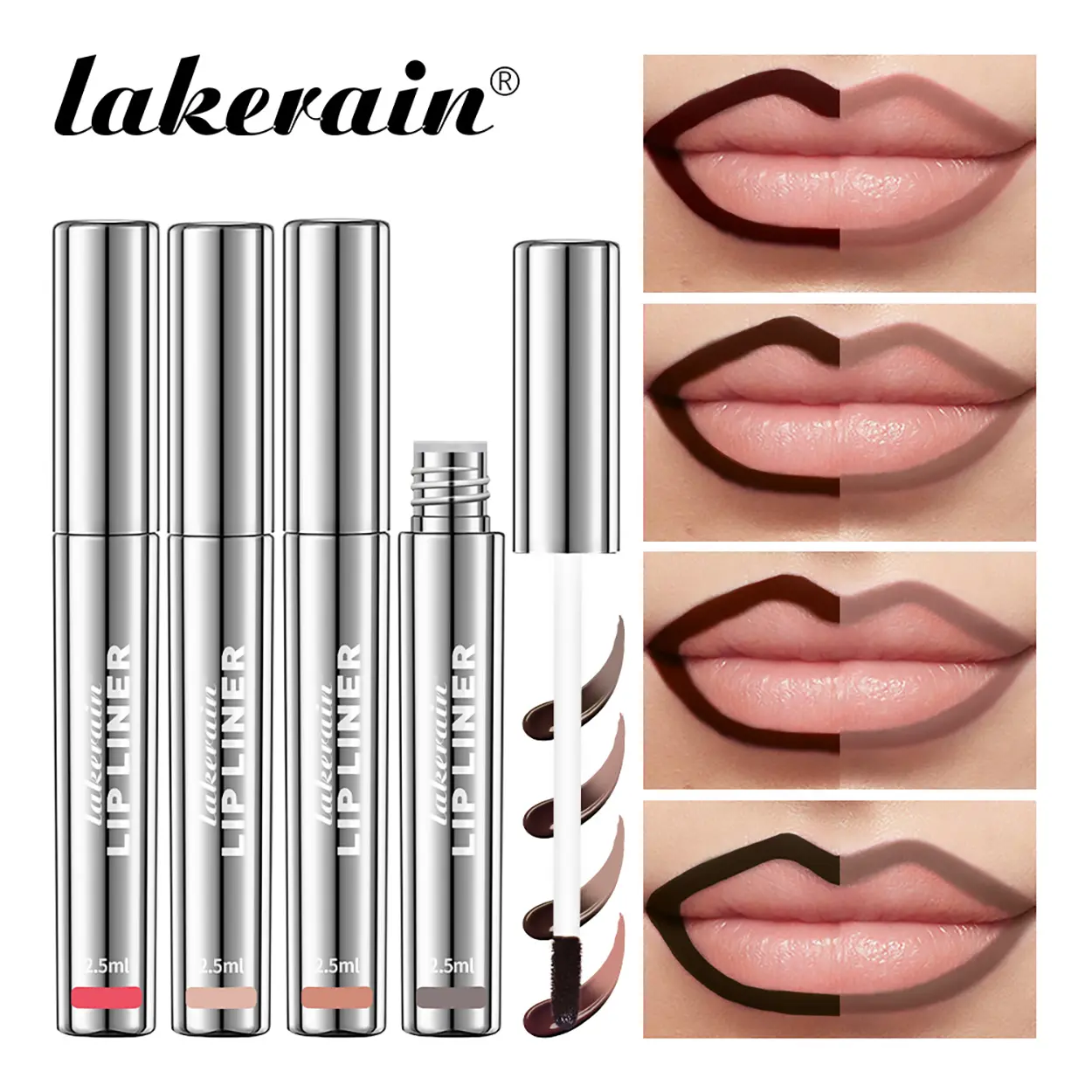 【Mother's Day gift】Peel off lusterless lipliner, 4 pieces/set, long-term peel off lip stains, women's gift, mother's day gift Cosmetic Lip Product