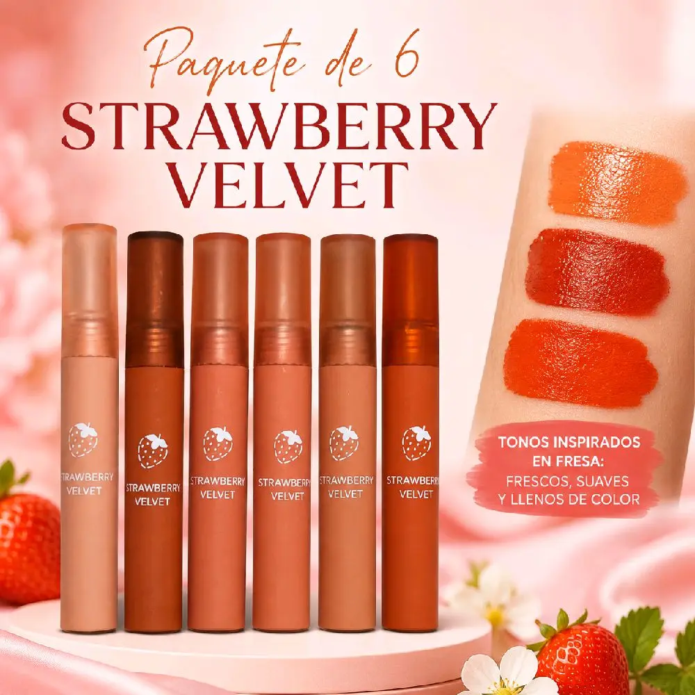 6-Pack Strawberry Velvet Lipsticks