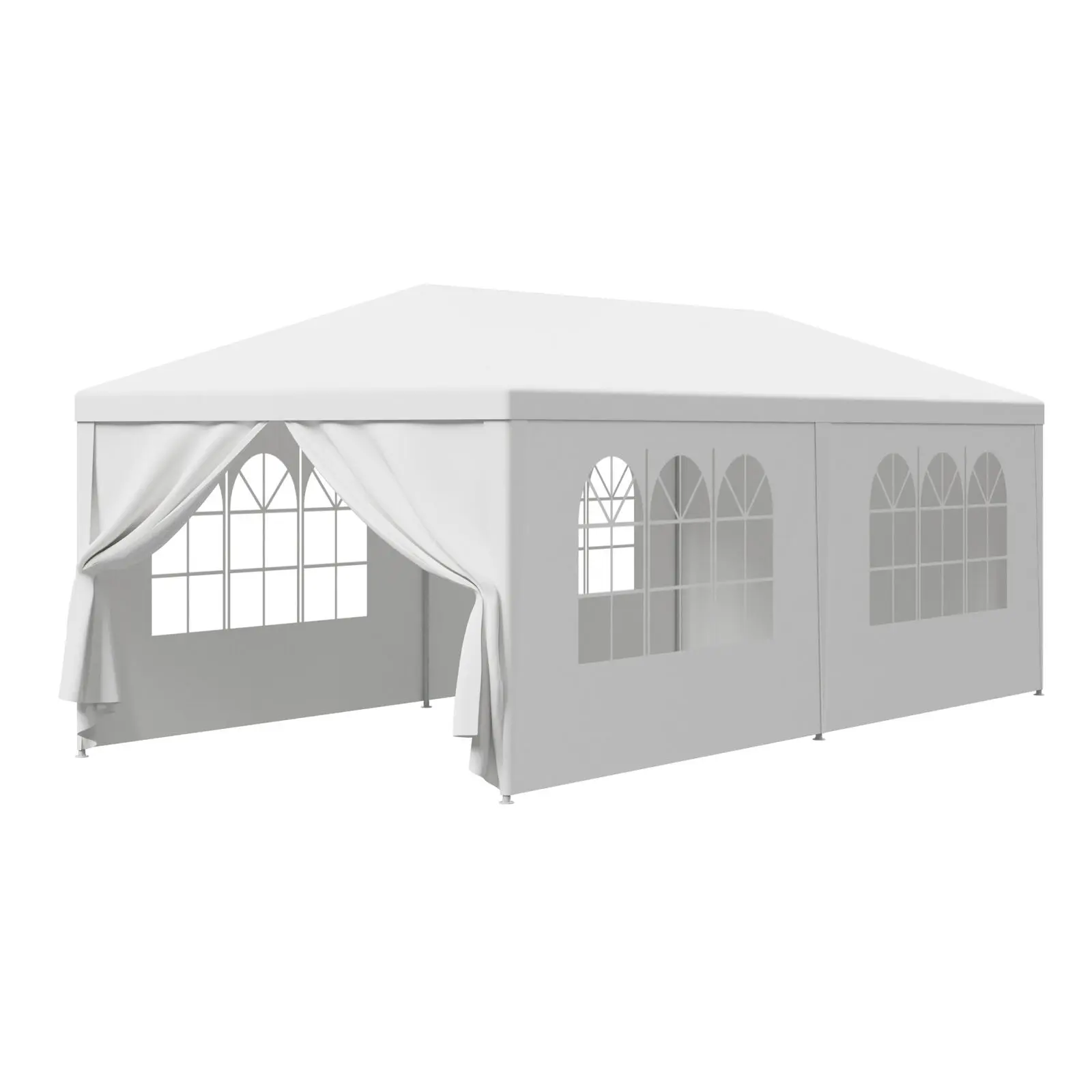 JupiterForce 10x20ft Instant Outdoor Shade Canopy, Waterproof Polyethylene Shelter with Steel Frames and 6 Removable Velcro Walls for Parties and Weddings, Waterproof Removable Canopy, Portable Instant Canopy