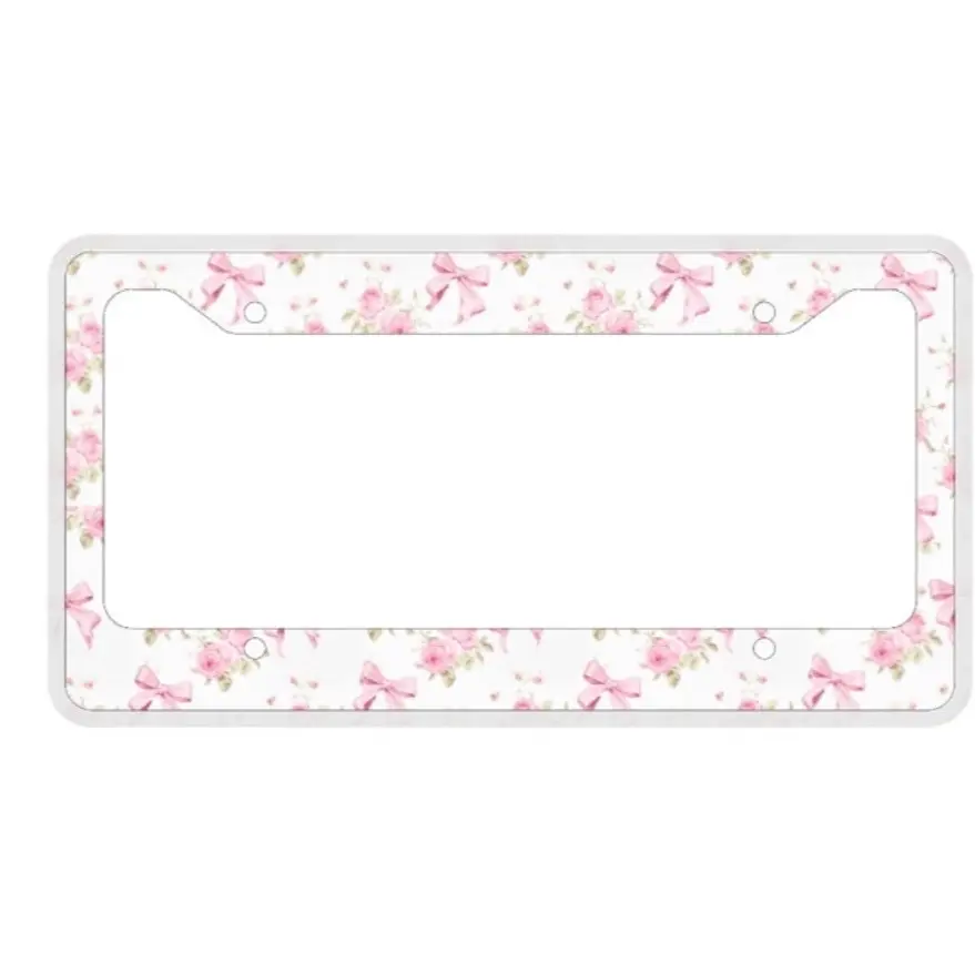 Pink bow coquette license plate frame Pink bow coquette license plate frame