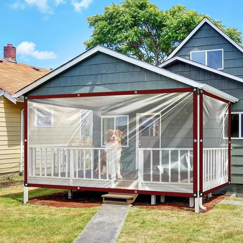 78.7x118in Heavy-Duty Clear Waterproof PVC Tarpaulin – Transparent Tarp Cover with Grommets, Sunshade & Rainproof Design for Outdoor, Garden, Plants, Pools & Patio Protection