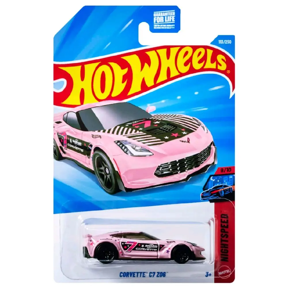 Hot Wheels 1:64 Scale Pink-Black Chevrolet Corvette C7 Z06 Diecast Model Car, Diecast Collectible, Mini Metal Sports Toy, Collector’s Item for Model Cars Enthusiasts