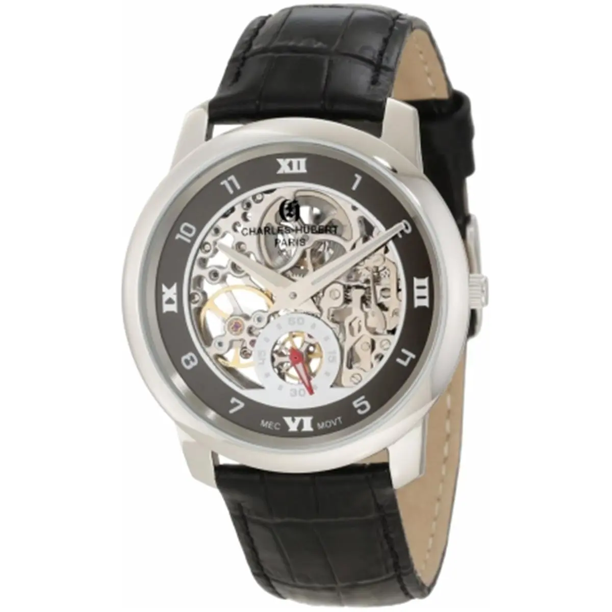 212 MAIN Men's Precision Mechanical Watch - Charles-Hubert Paris Designed, Stainless Steel Case, Skeleton Dial, Arabic Numerals Display, Precision Mechanical Watches