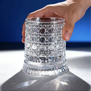 Old Fashioned Glass 360° Spinning Crystal Glass Bar Utensils for Home Kitchen Whiskey & Wine Glass, Elegant European Barware