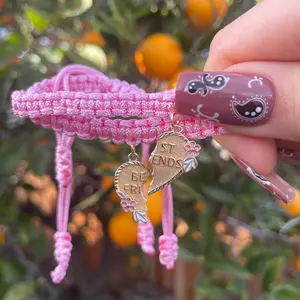 Pink Gold Plated Best Friends String Bracelet Set