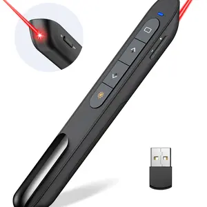BEBONCOOL Wireless Presenter, Hyperlink Volume Control Presentation Clicker RF 2.4GHz USB PowerPoint Clicker Presentation Remote Control Pointer Slide Advancer, Black