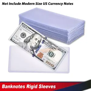 CROSSDESIGN 25PCS Banknotes Rigid Sleeves For Modern Size US Currency Notes Topload Holders(Not Include Modern Size US Currency Notes)