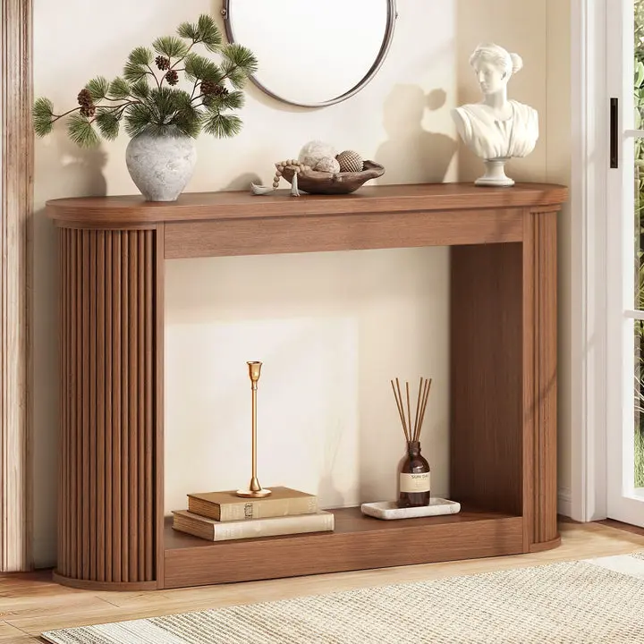SIKAIC Console Table with Storage, Wooden Entryway Table for Living Room and Hallway, Brown Sofa Table,dorm essentials,home decor