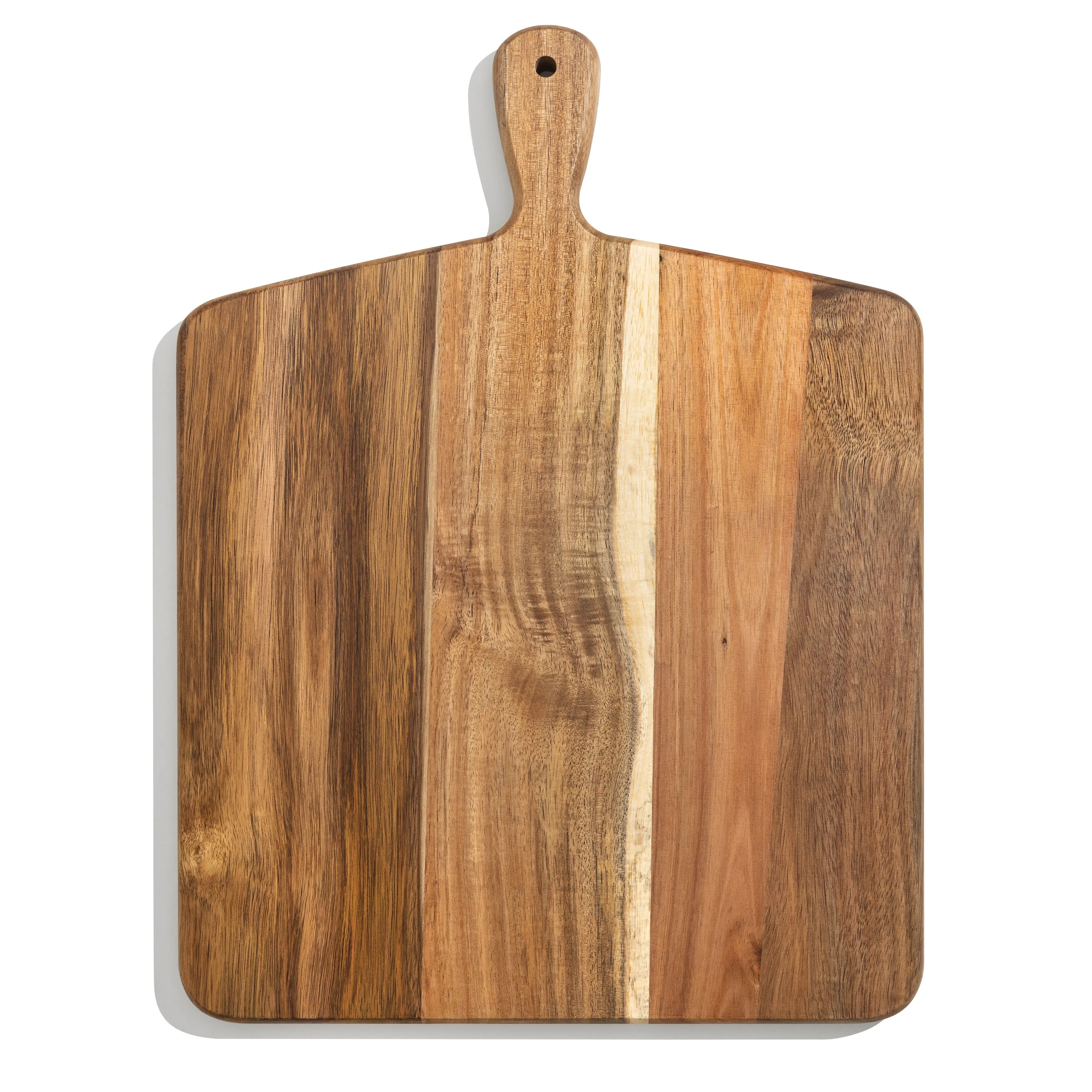 Acacia Wood Cutting Board and Serving Board with Handle for Meat, Cheese Board, Vegetables, Bread, and Charcuterie - Large 17” x 13” Chopping Board
