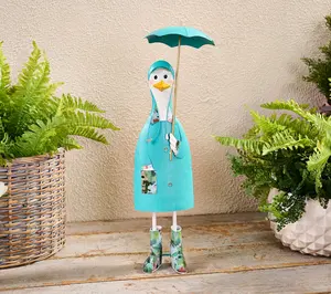 25" Indoor/Outdoor Metal Duck in Rain Gear by Valerie