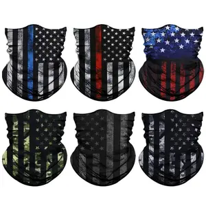 6pcs Summer UV Protection Cooling Neck Gaiter Face Mask Men Women, Seamless Bandana Rave Face Cover Scarf Mask, Balaclava, Headband, Head Wrap, Great for biking, fishing, climbing, and construction work, Headwear American & Mexican Neck unisex working dad