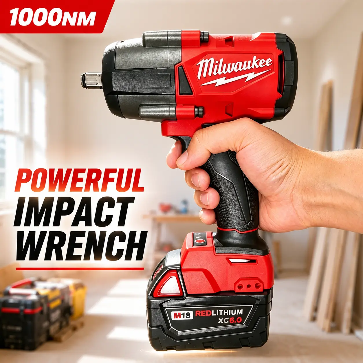 Milwaukee M18 Heavy Duty Torque Wrench, 1000Nm High Torque Tool for Heavy Equipment