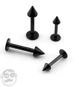 Black PVD Spike Labret Flatback