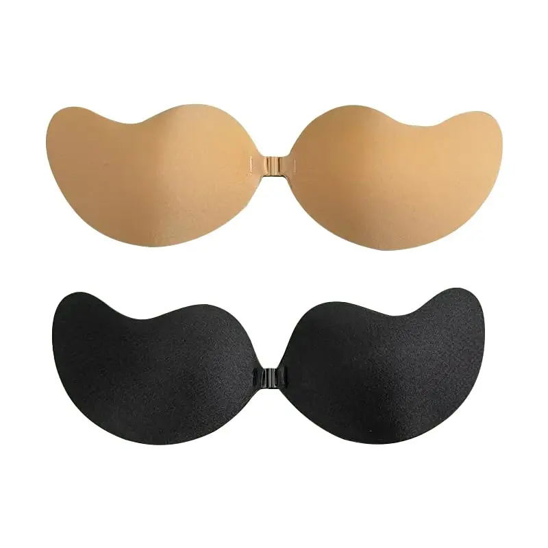 2 Pairs Mango-Shaped Push Up Silicone Adhesive Bra Invisible, Ultra-thin Breathable Strapless Bra, Stick-On Lifting bra for Fall Womenswear Accessories