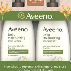 Aveeno Daily Moisture Lotion 24 fl oz, 2-Pack - Intensively Nourishes Dry Skin, Fracture Free, Nourishes Natural Moisture