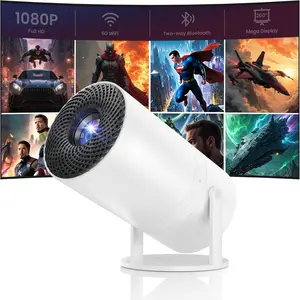 Mini Projector with WiFi and , Portable Movie Projector with 180? Rotatable, 1080P  Supported, Auto Vertical Keystone, Compatible with Smartphone, TV Stick, Laptop, HDMI, USB