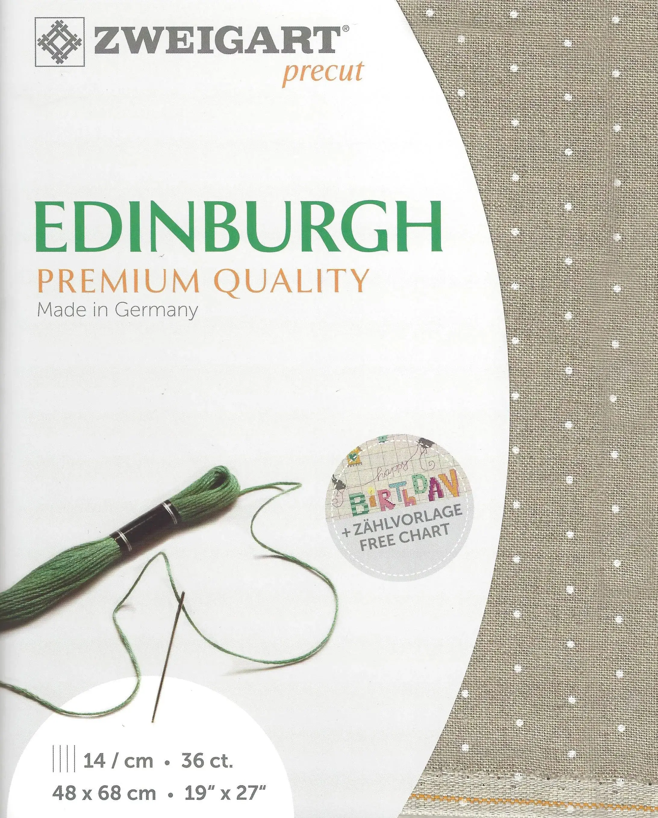 36-Count Linen with White Mini Dots Precut Edinburgh Cross Stitch Fabric by Zweigart 3217/1399