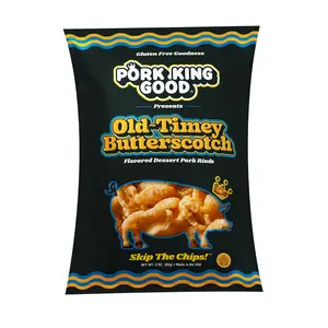 Pork King Good Old Timey Butterscotch Pork Rinds 3 oz (4 pack) - Low Sugar, snacks