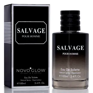 NovoGlow Salvage Pour Homme Eau De Parfum 100ml or 15ml Spray in Gift Box - Fresh Spicy Masculine Fragrance with Bergamot Vanilla & Amberwood