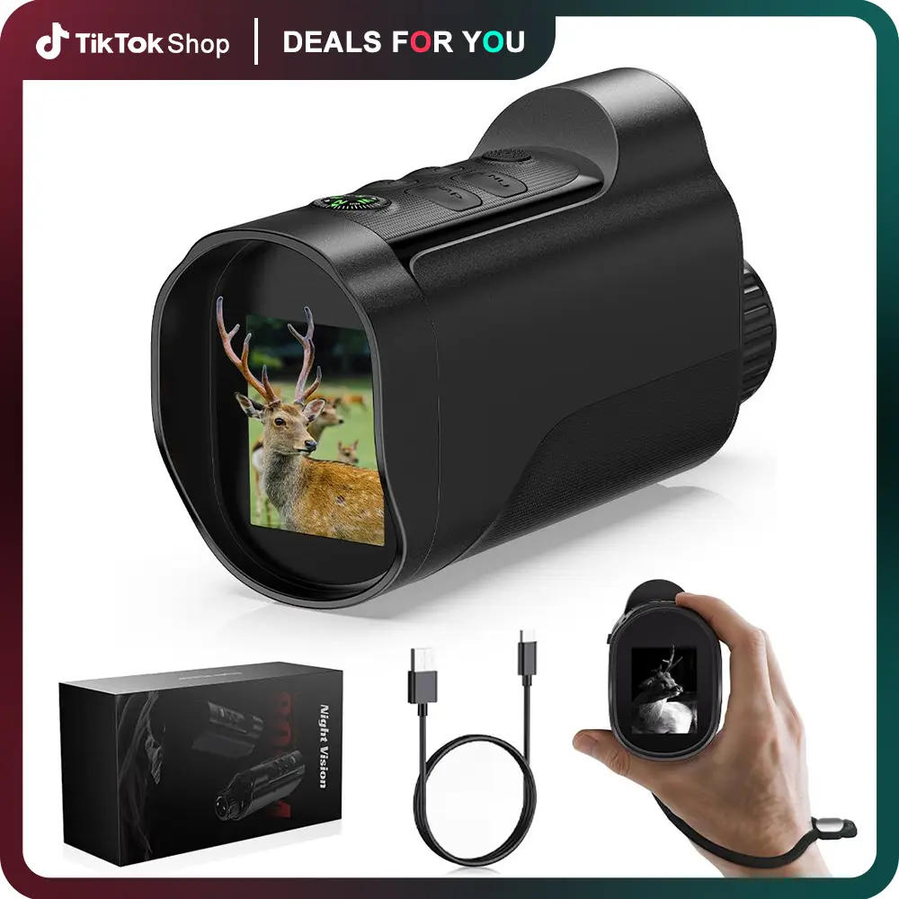 Highyes Night Vision Goggles:Night Vision Binoculars, 10X Zoom + 7 IR Levels, 2-inch High-Resolution Display, 128GB Card can Save Photo&Video, Hunting