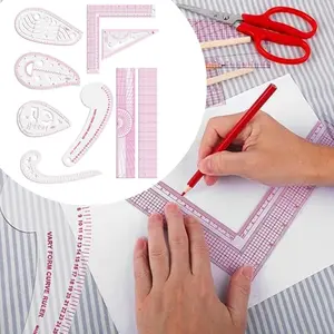 9 pcs set sewing curve ruler, 9 styles, plastic sewing tool, suitable for beginners, designers, and tailors, very suitable for painting, crafts, sewing, pattern making design, DIY clothing