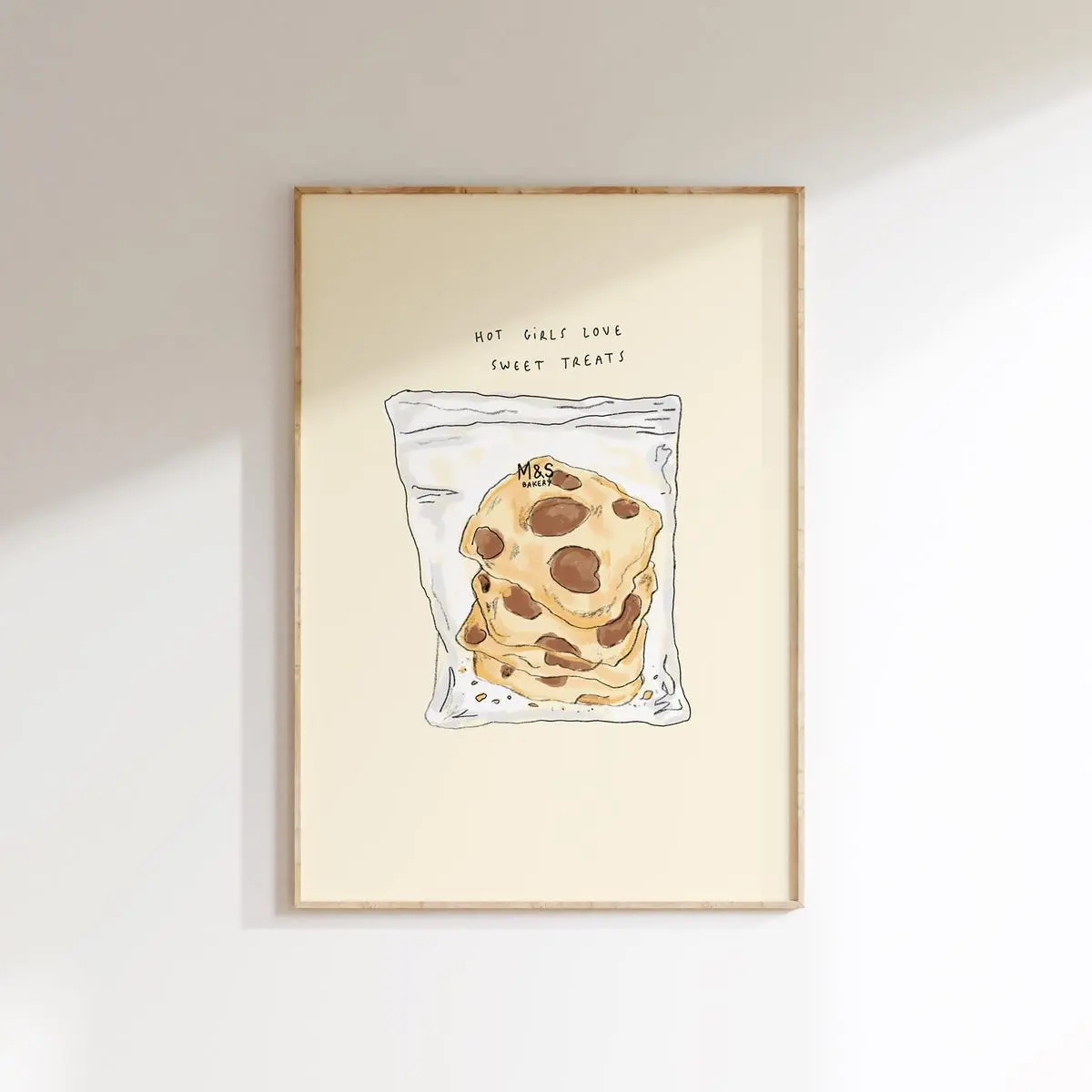 Hot Girls Love Sweet Treats Cookies Wall Print – Sweet Dessert Art, Food Lover Poster, Sweet Tooth Gift Idea, Unframe
