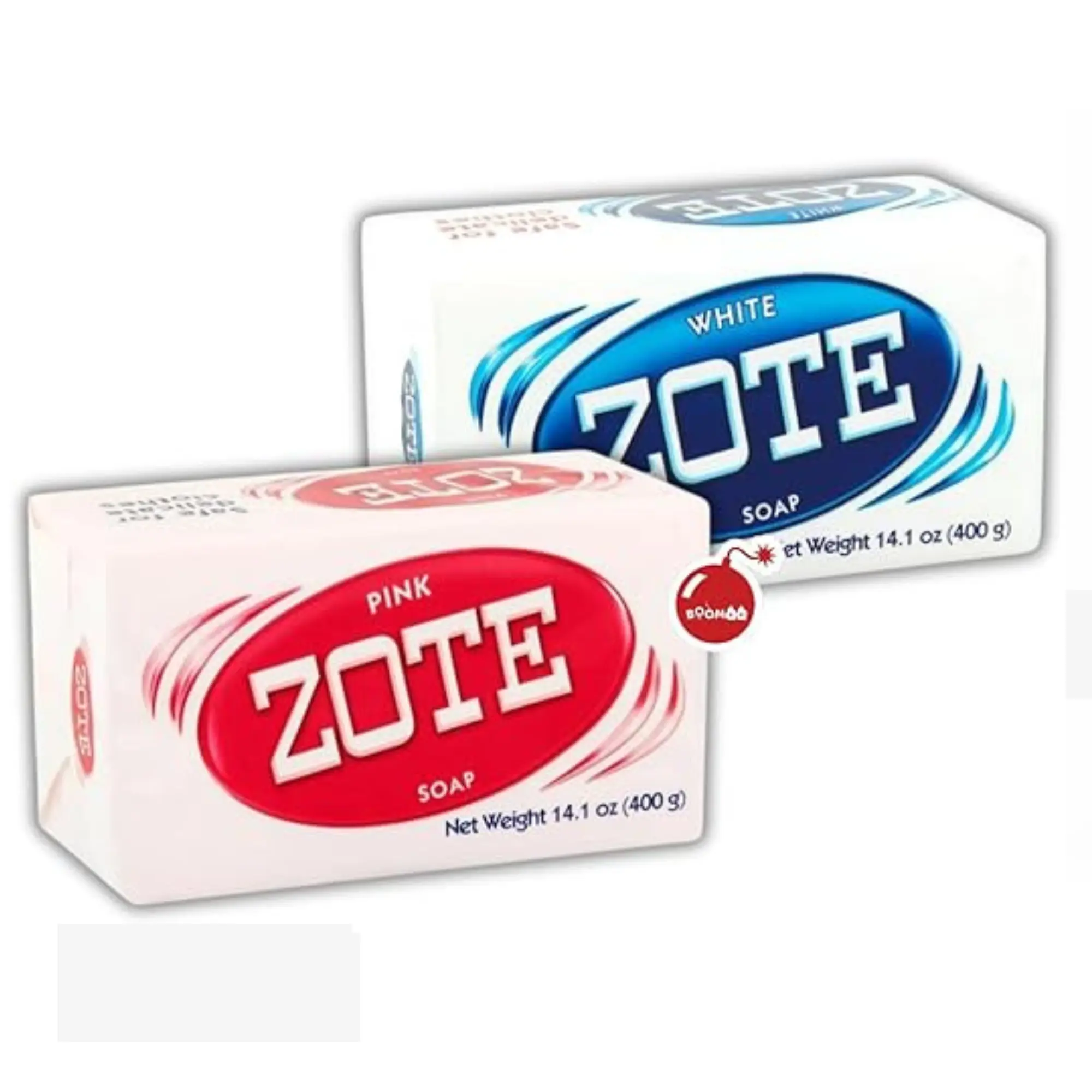Zote Laundry Soap Bar - White & Pink Options for Fresh Clean Clothes - 14.1 oz (400 g) - Essential for Laundry Care