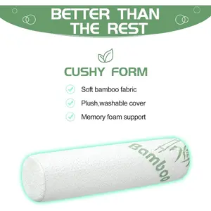 Multi-Use 18x4" Cervical Neck Roll Memory Foam Pillow, Cylinder Bolster for Sleep, Travel, Yoga, Legs, Back - Premium Support