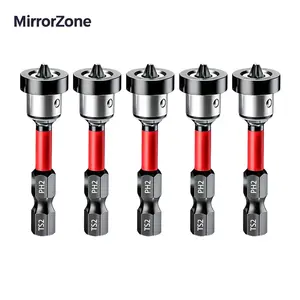5pcs Drywall Bit Attachment with Depth Stop, PH2 Magnetic Drywall Screwdriver Bits for Countersinking Drywall Screws in Plasterboard, 1/4 Inch Hex Shank Plasterboard Bit