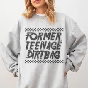 Former Teenage Dirtbag Sweatshirt - Ash Grey - Elder Emo Sweatshirt Pullover Soft Unisex Womenswear Hoodie Comfy Aesthetic Cotton Graphic Tees Funny Meme Gildan Shirt Tee Sweatshirt Hoodie