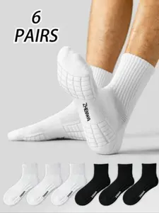 Men's Thick Towel Bottom Sports Socks, Moisture-Wicking, Comfortable, Versatile, Suitable for Tennis, Badminton, Running, Basketball, Fall Season