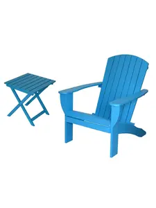RSI RSI-AC-AB-T Riverstone Solid Cedar Adirondack Extra Wide Chair with build in bottle opener & matching folding table - Teal