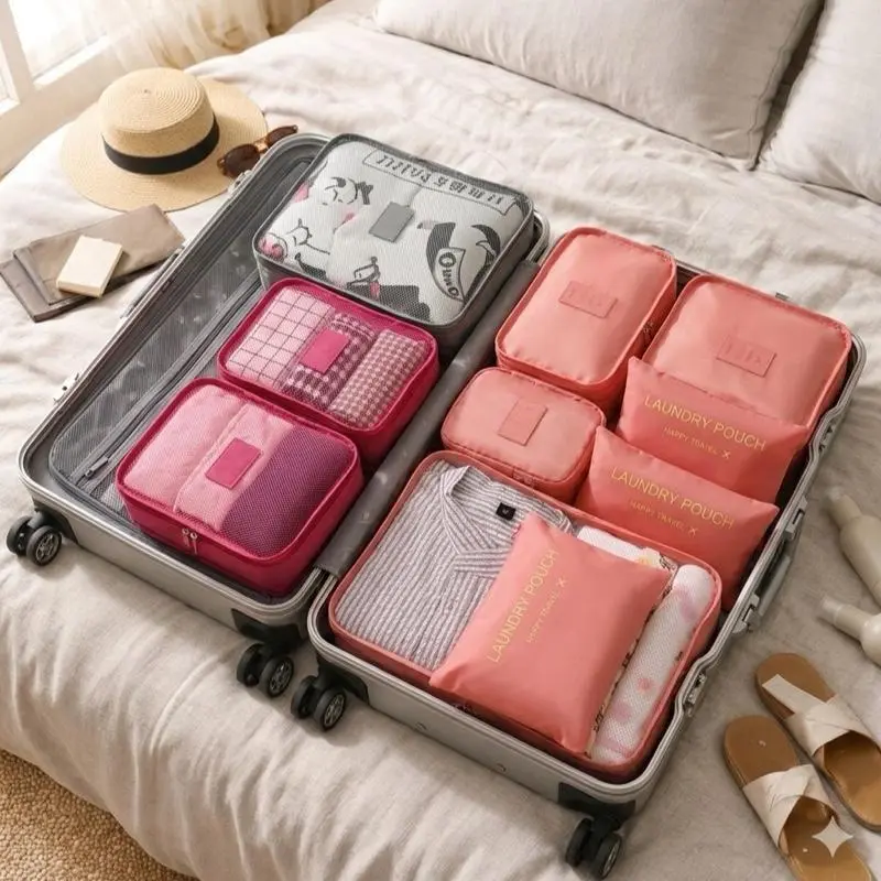 Voyager Compression Packing Cubes 6-Piece Set - Lightweight Travel Packing Organizers with Compression Zippers, Mesh Panels, Shoe Bag & Laundry Bag for Carry-On, Business Trips, Family & Road Trips