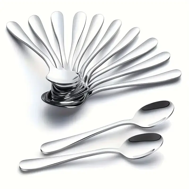 12 Pcs Stainless Steel Teaspoons, 4.72 Inch Mini Coffee Spoons, Polished Finish, Dishwasher Safe, Durable for Home and Restaurant Use