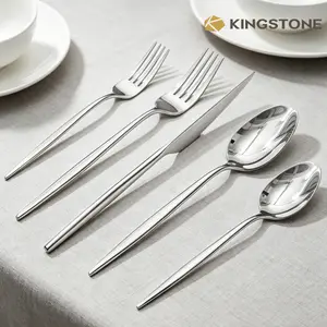 KINGSTONE Premium 18/10 Stainless Steel Flatware Set, Dishwasher-Safe Cutlery for Household and Restaurant Daily Use, Model 6617