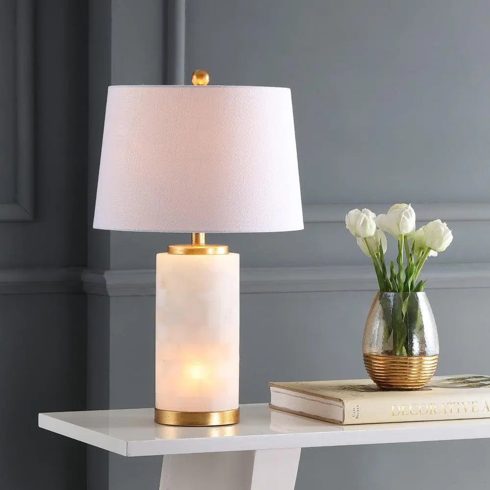 JONATHAN Y Eliza Alabaster LED Table Lamp - Home Decoration, Modern Nightstand, Nightstand LED, Table Bedside, Ambient Lighting Lamp with Bases & Shades for Bedroom, Living Room, Home Decoration Lamp, Modern Nightstand Lamps