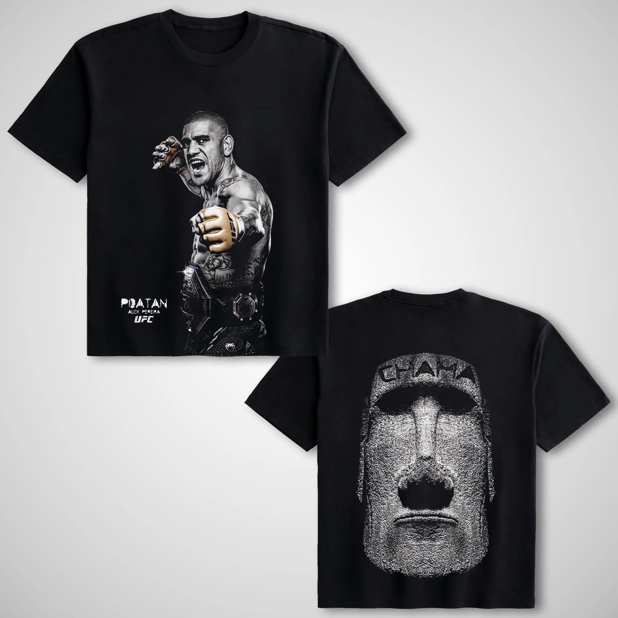 UFC Alex Pereira 'Chama' Men's Graphic T-Shirt, Short-Sleeve Round Neck Streetwear Top in 100% Soft Cotton, MMA Fighter Gift, 7-Day Return/Exchange Policy