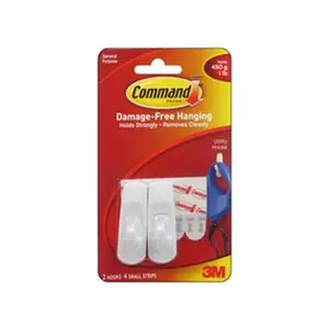 3M CAD17002 Command Adhesive Small Hook- Pack of 3